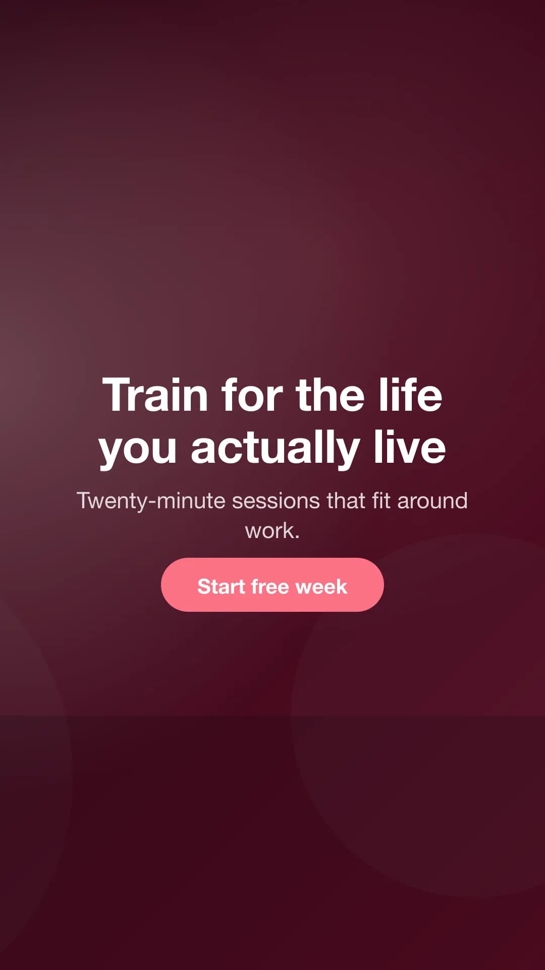 Story / Reel advert reading “Train for the life you actually live”
