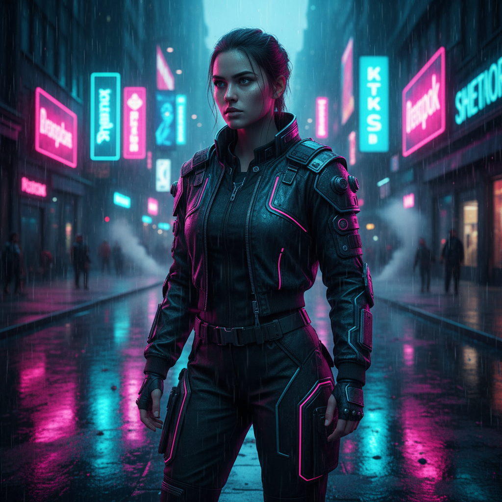 Cyberpunk Rain Reflection preview