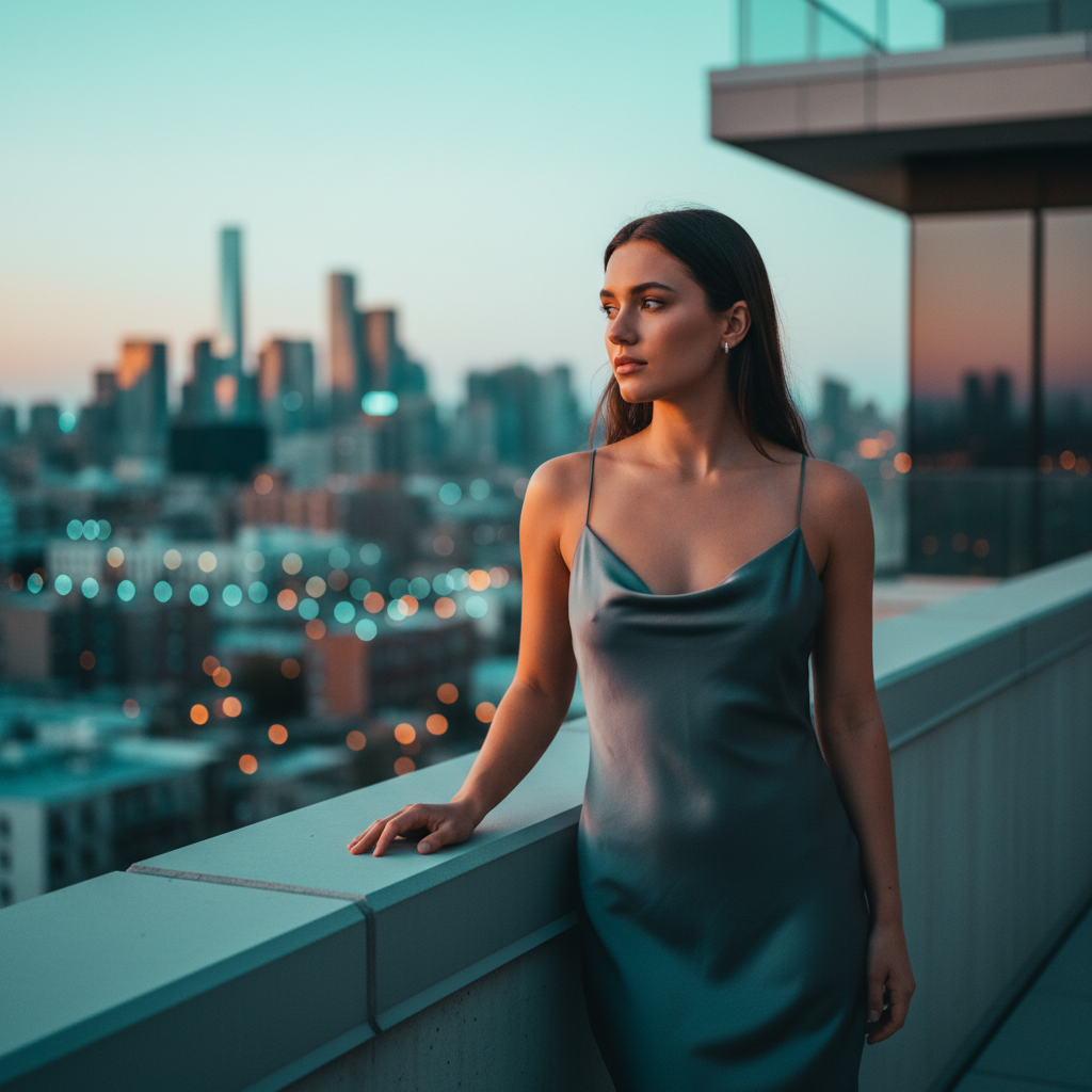 Rooftop Sunset Serenity: Teal & Orange preview