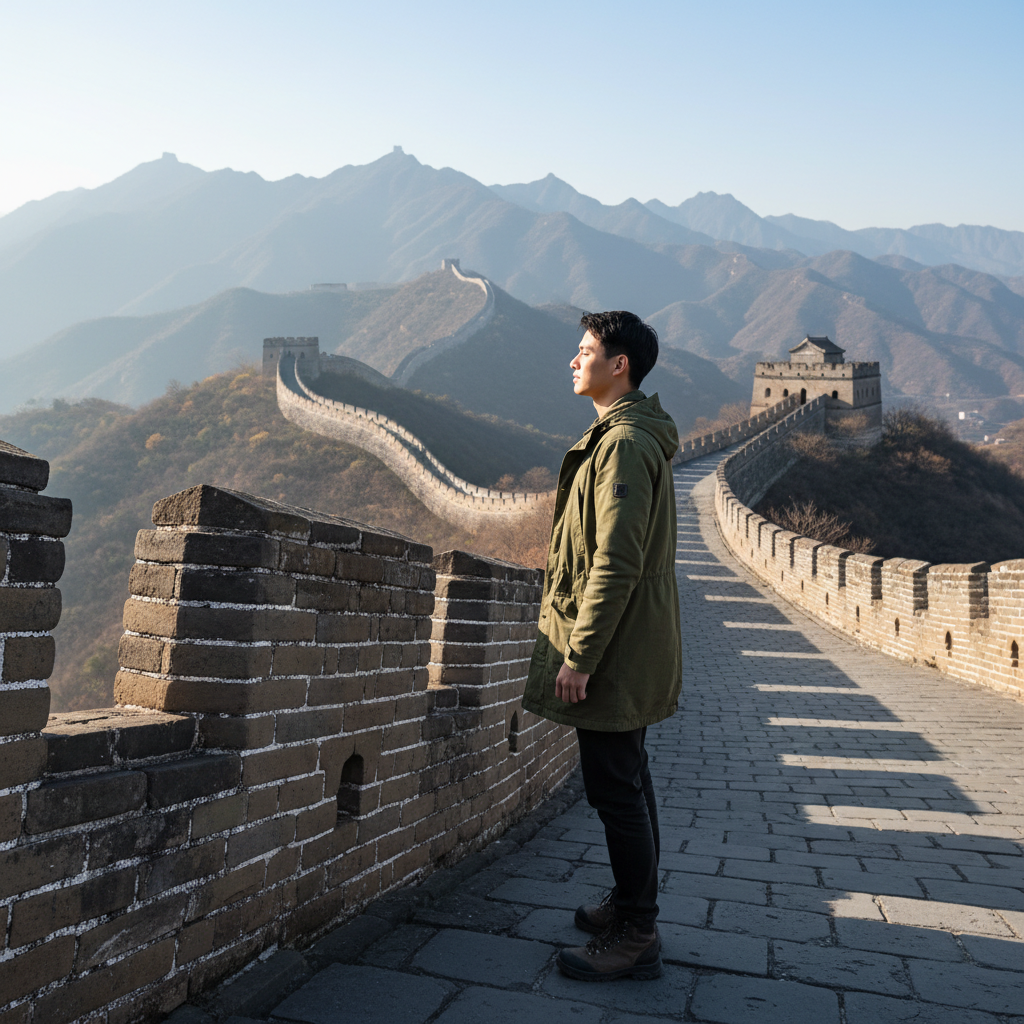 Great Wall Vista: Stone Texture Portrait preview