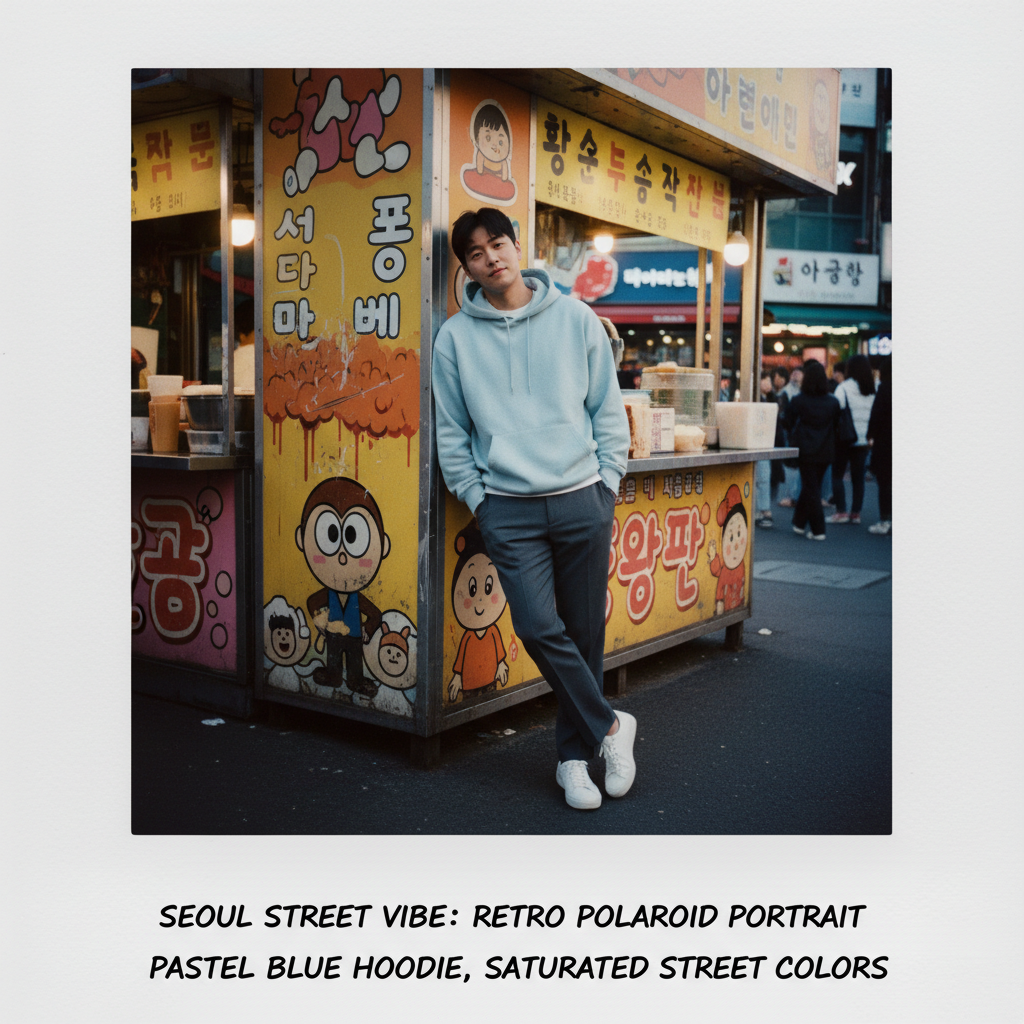 Seoul Street Vibe: Retro Polaroid Portrait preview